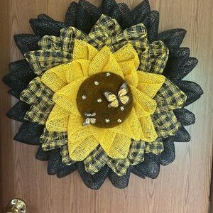 Yellow and Black Sunflower Wall Decor